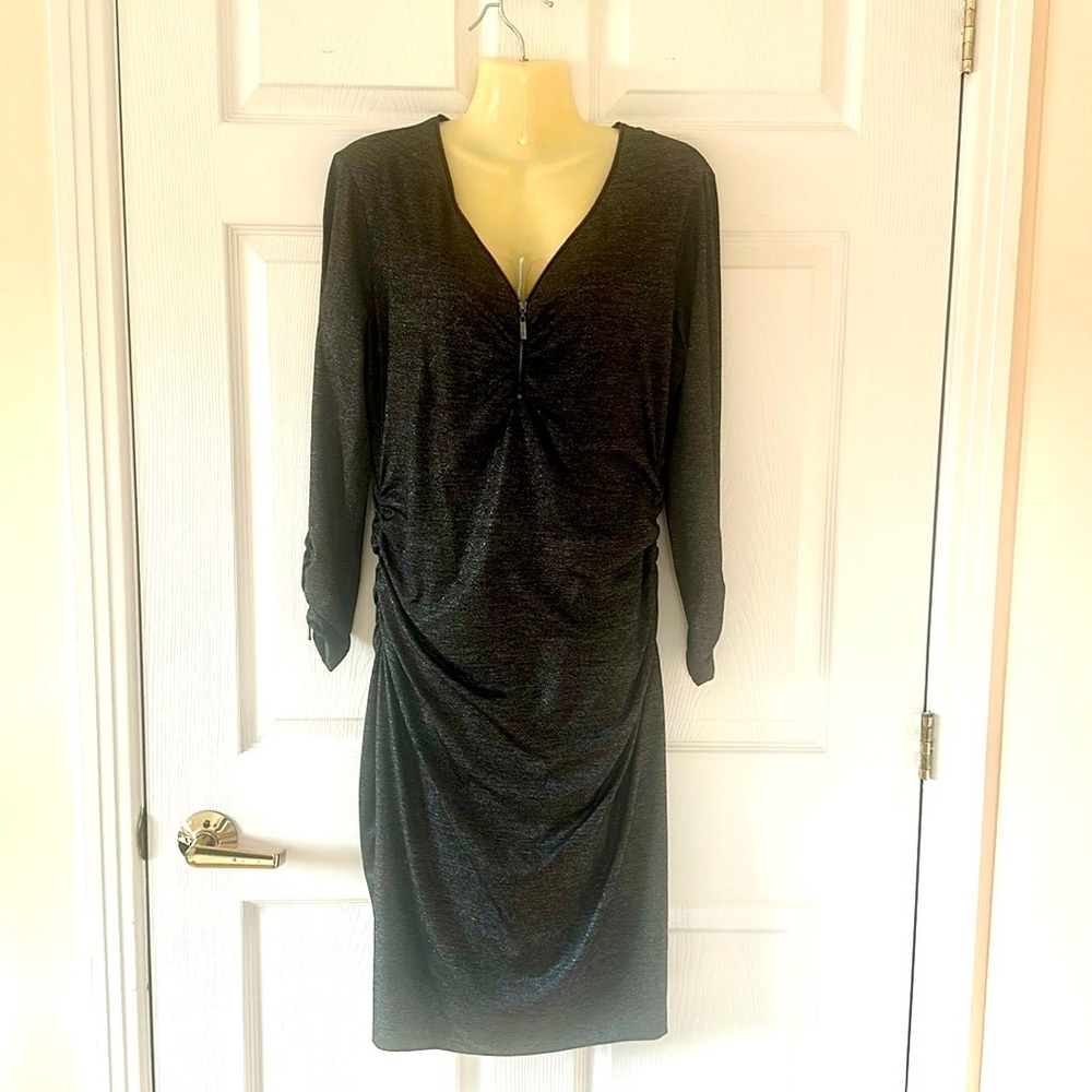 Cache Dress Black Metallic Size L